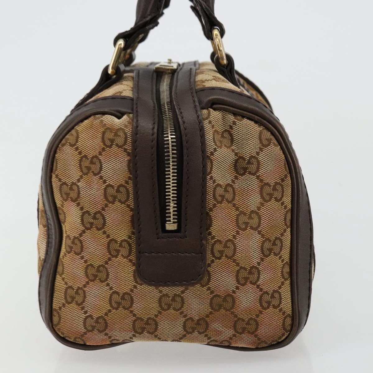 GUCCI GG Canvas Mini Boston Bag Beige Gold 269876 Auth 175892