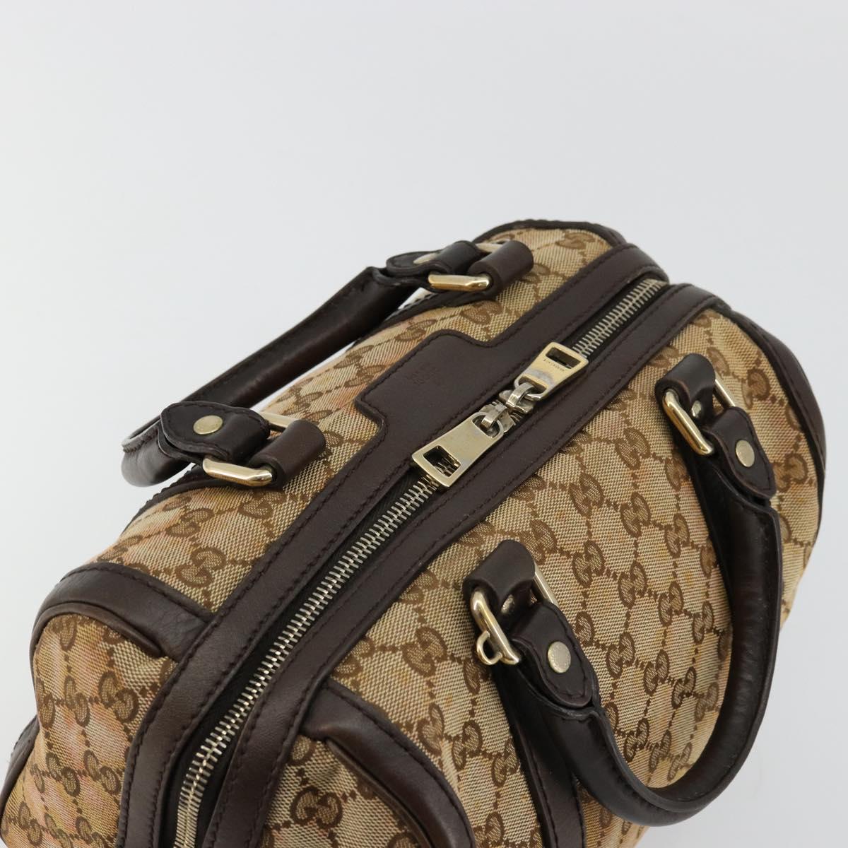 GUCCI GG Canvas Mini Boston Bag Beige Gold 269876 Auth 175892