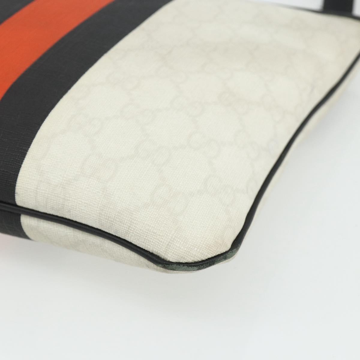 GUCCI GG Supreme Sherry Line Shoulder Bag PVC White Gold 239347 Auth 175897