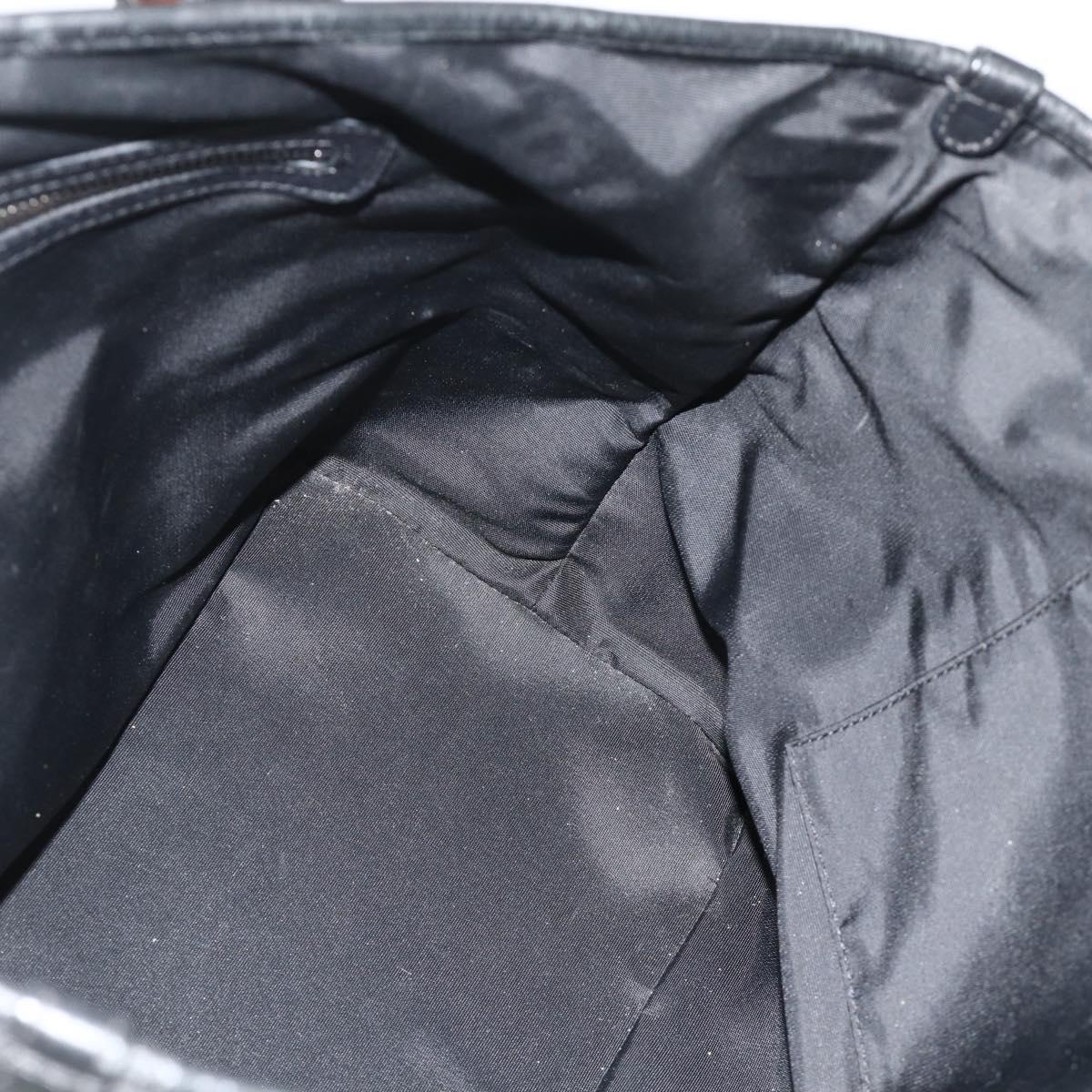 Christian Dior Canage Panarea Hand Bag Coated Canvas Black Silver Auth 175904