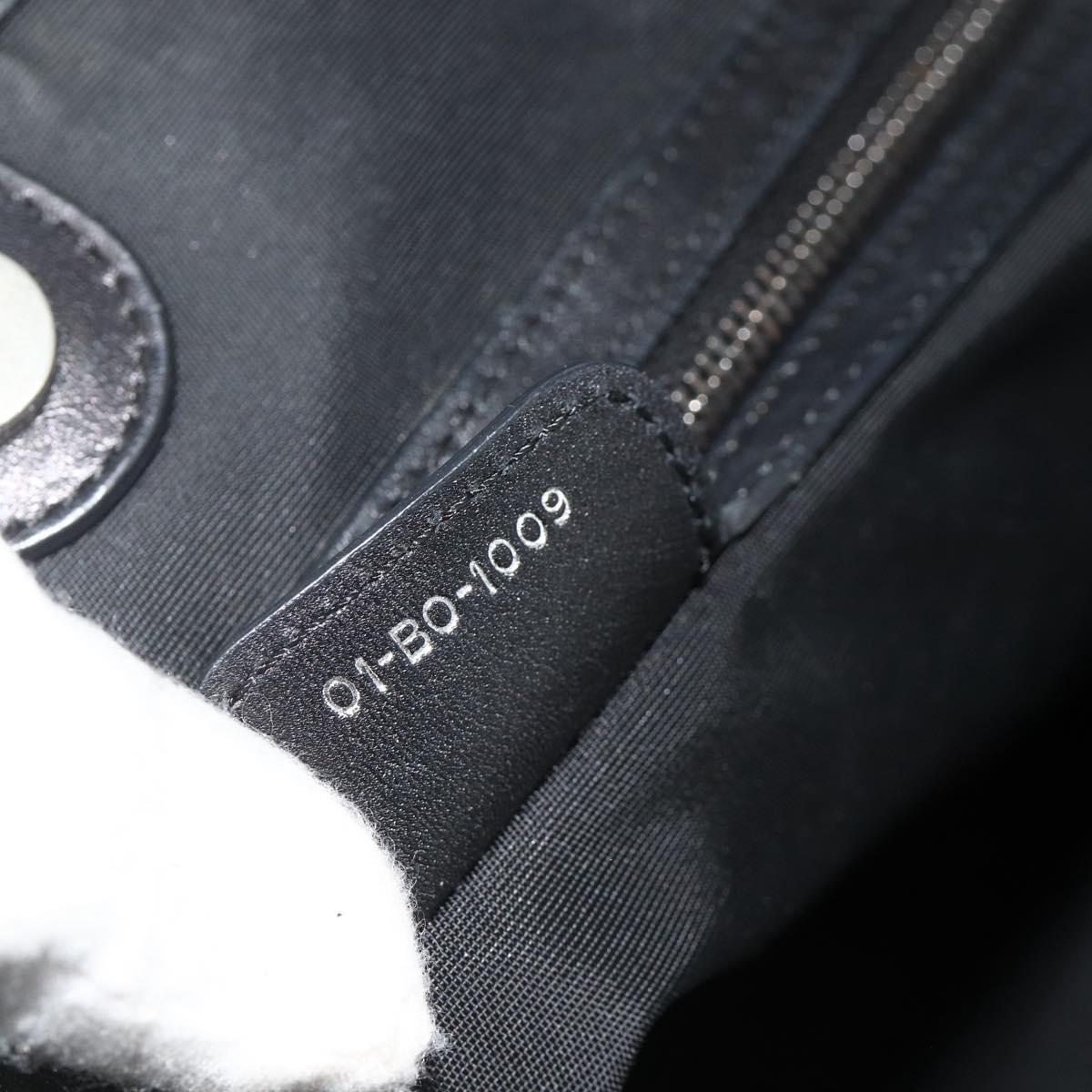 Christian Dior Canage Panarea Hand Bag Coated Canvas Black Silver Auth 175904