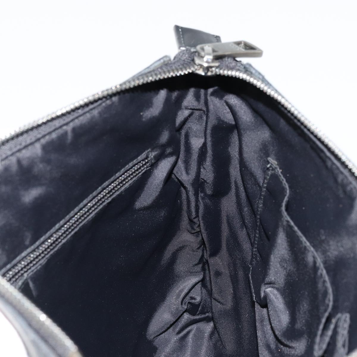 GUCCI GG Supreme Shoulder Bag PVC Black Silver 387514 Auth 175909