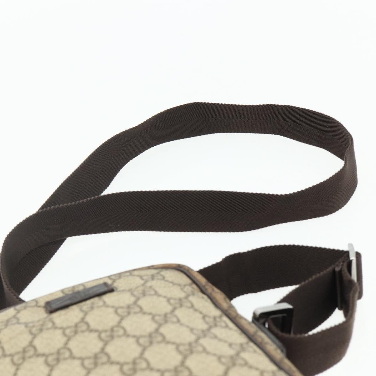 GUCCI GG Supreme Shoulder Bag PVC Beige Silver 122754 Auth 175918A