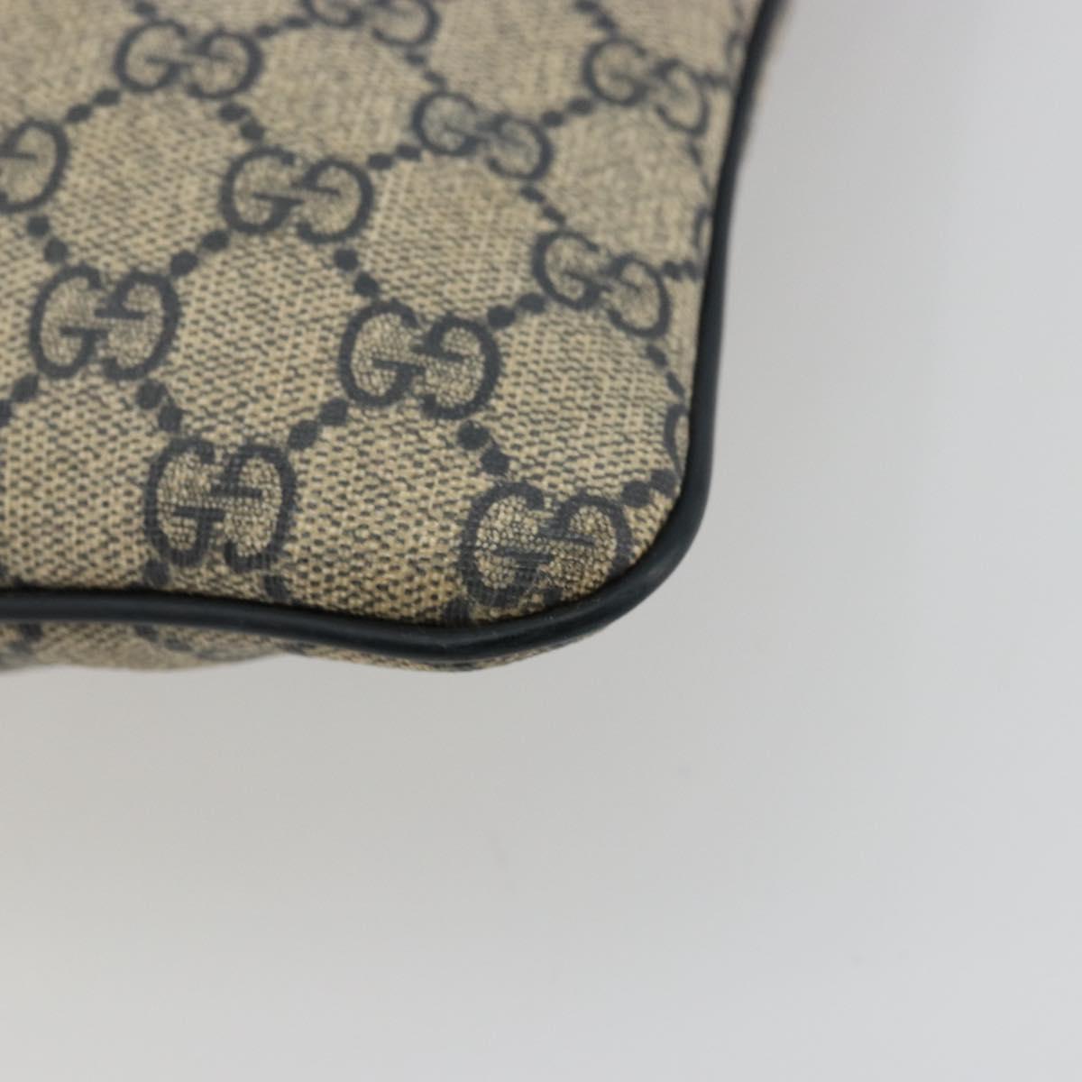 GUCCI GG Supreme Shoulder Bag PVC Beige Silver 201446 Auth 175923A