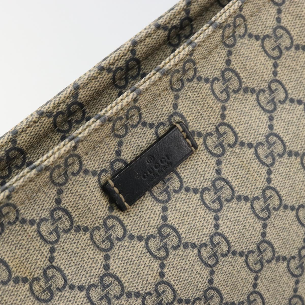 GUCCI GG Supreme Shoulder Bag PVC Beige Silver 201446 Auth 175923A