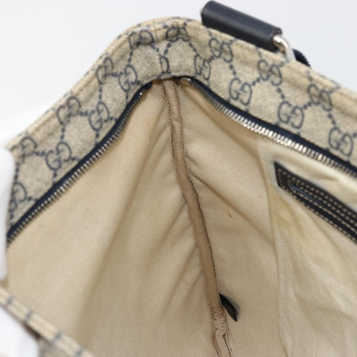GUCCI GG Supreme Shoulder Bag PVC Beige Silver 201446 Auth 175923A