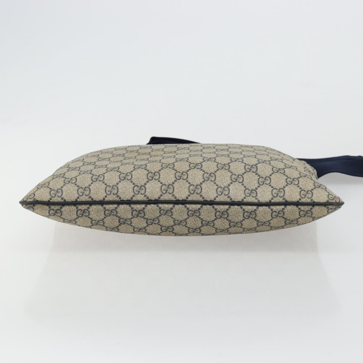 GUCCI GG Supreme Shoulder Bag PVC Beige Silver 201446 Auth 175923A