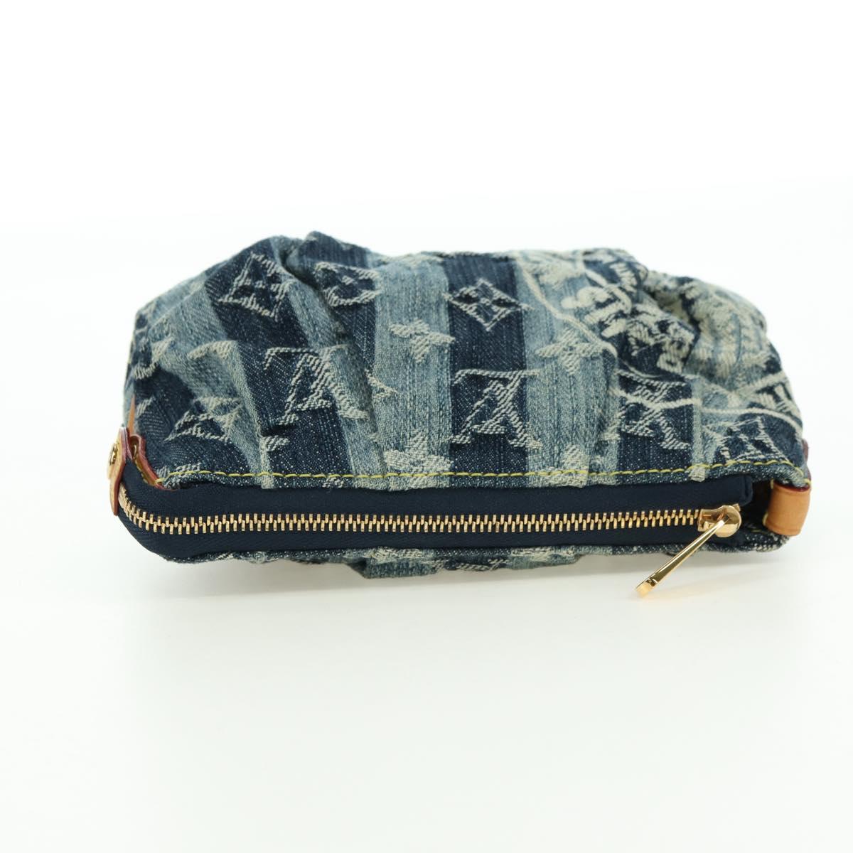 LOUIS VUITTON Monogram Denim Trousse Leie Pouch Blue M95335 LV Auth 175930SAV