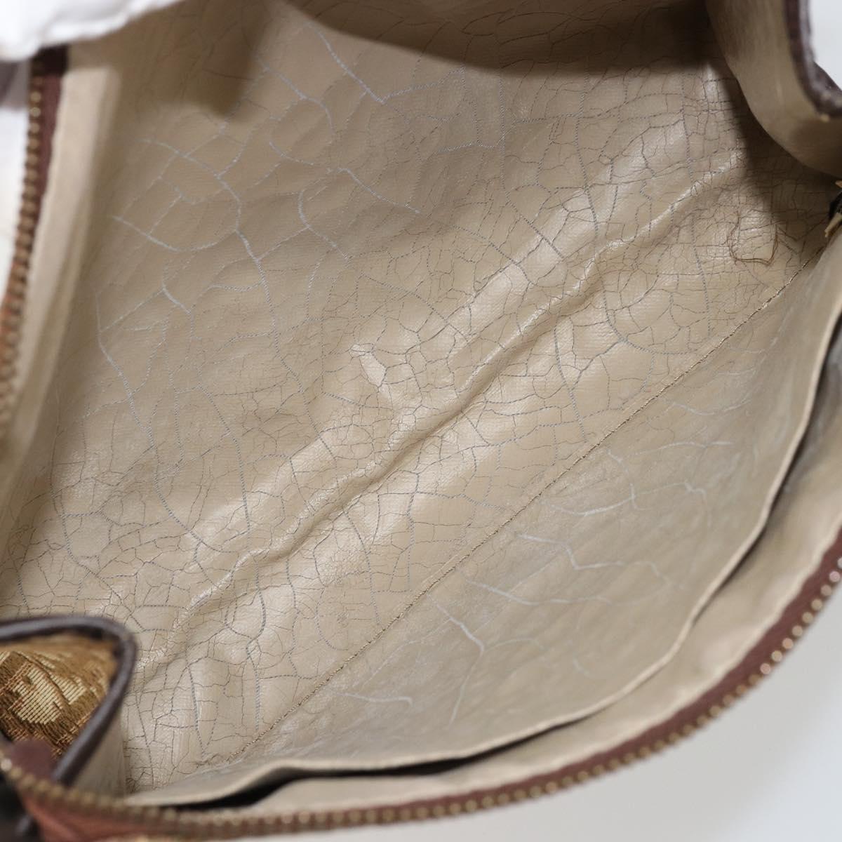 Christian Dior Trotter Canvas Clutch Bag Beige Auth 175934