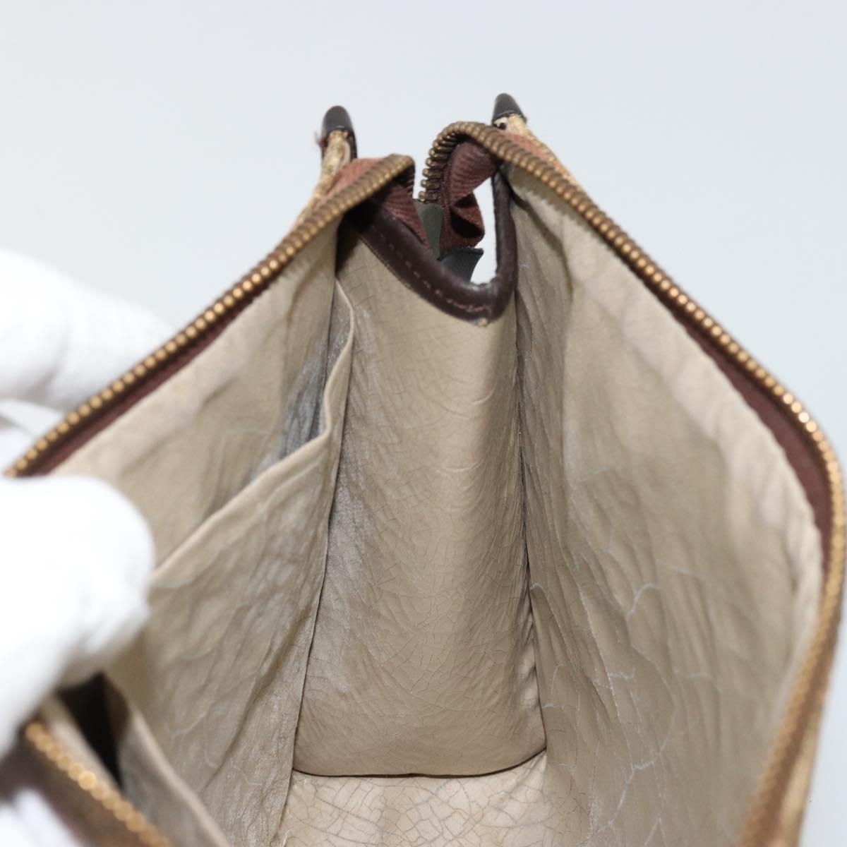 Christian Dior Trotter Canvas Clutch Bag Beige Auth 175934