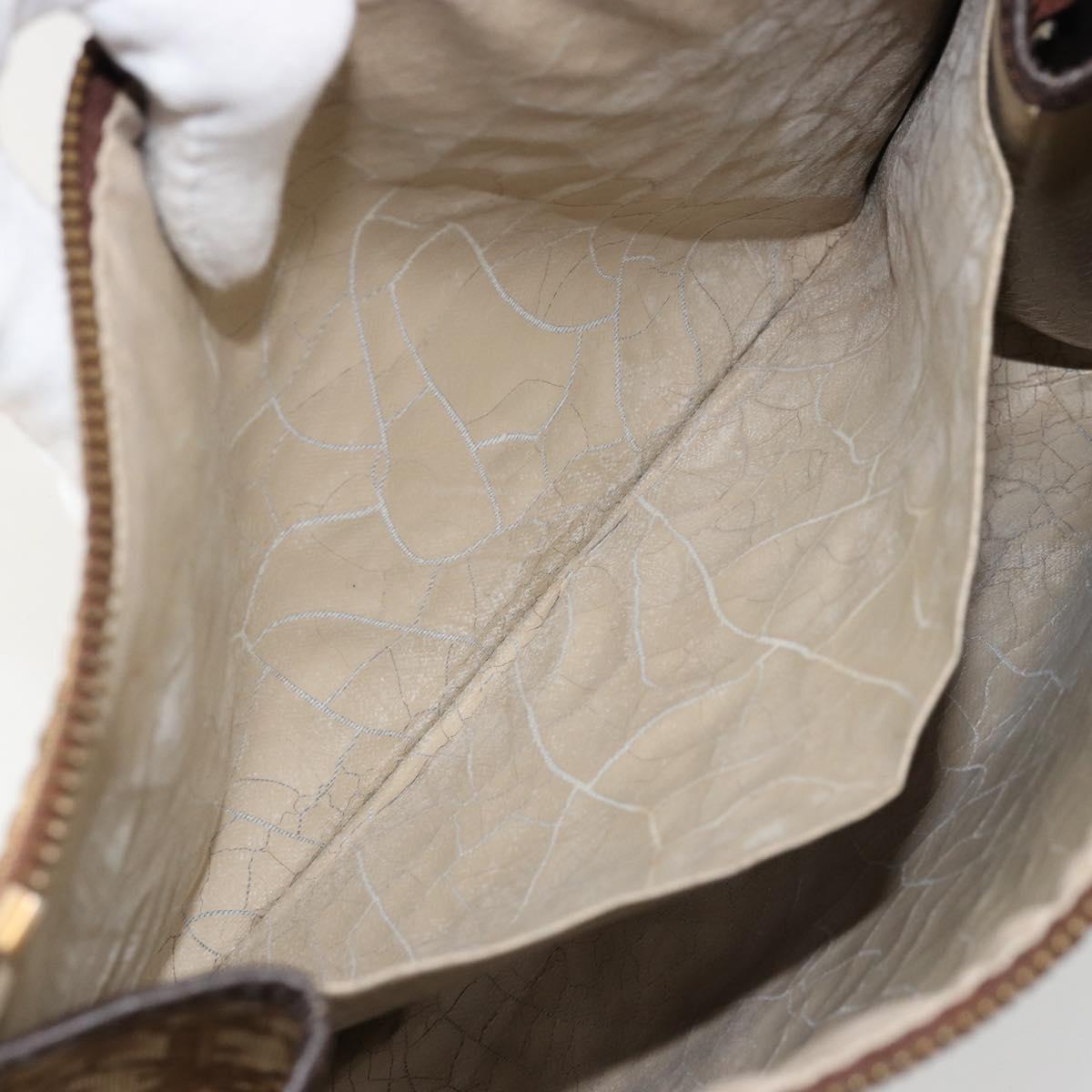 Christian Dior Trotter Canvas Clutch Bag Beige Auth 175934