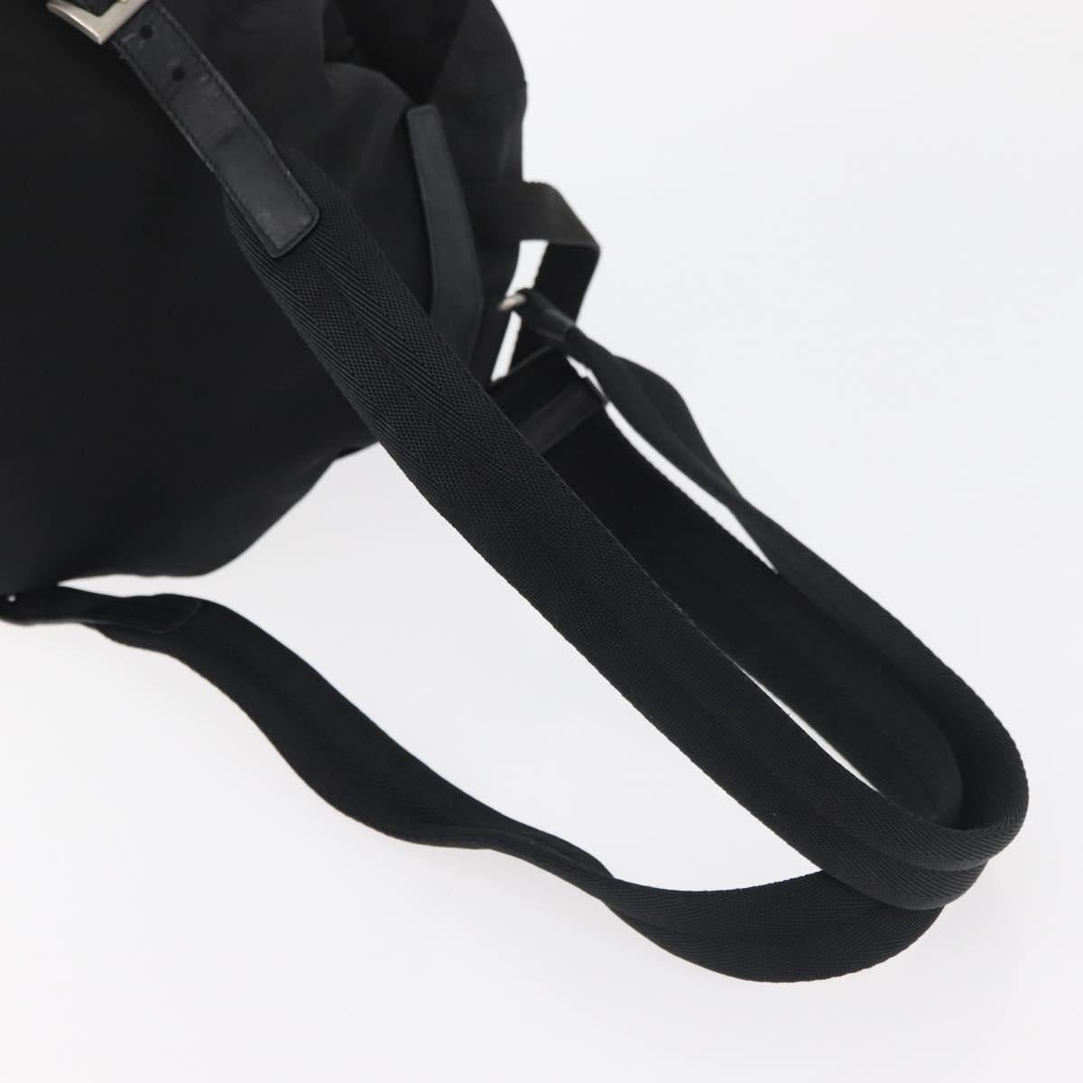 PRADA Backpack Nylon Black Silver Auth 175963