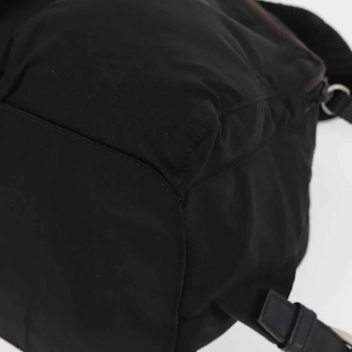 PRADA Backpack Nylon Black Silver Auth 175963