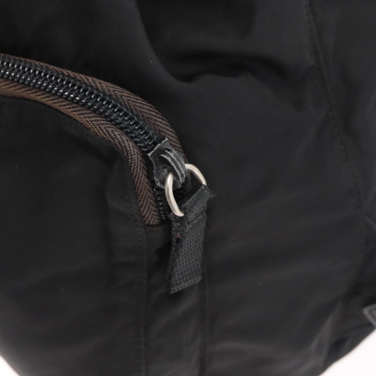 PRADA Backpack Nylon Black Silver Auth 175963