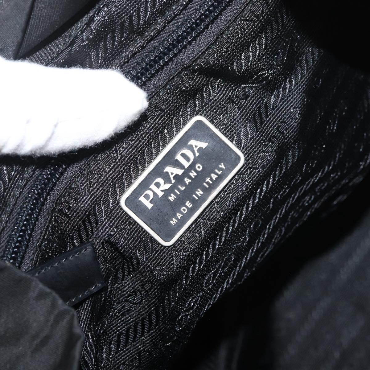 PRADA Backpack Nylon Black Silver Auth 175963