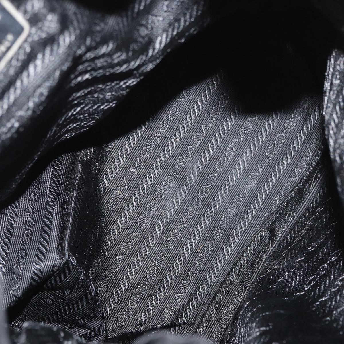PRADA Backpack Nylon Black Silver Auth 175963