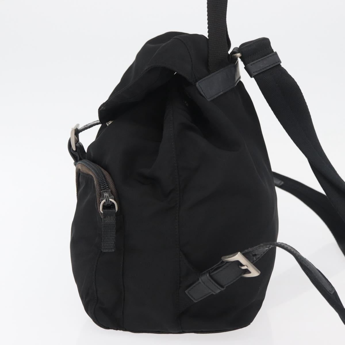 PRADA Backpack Nylon Black Silver Auth 175963