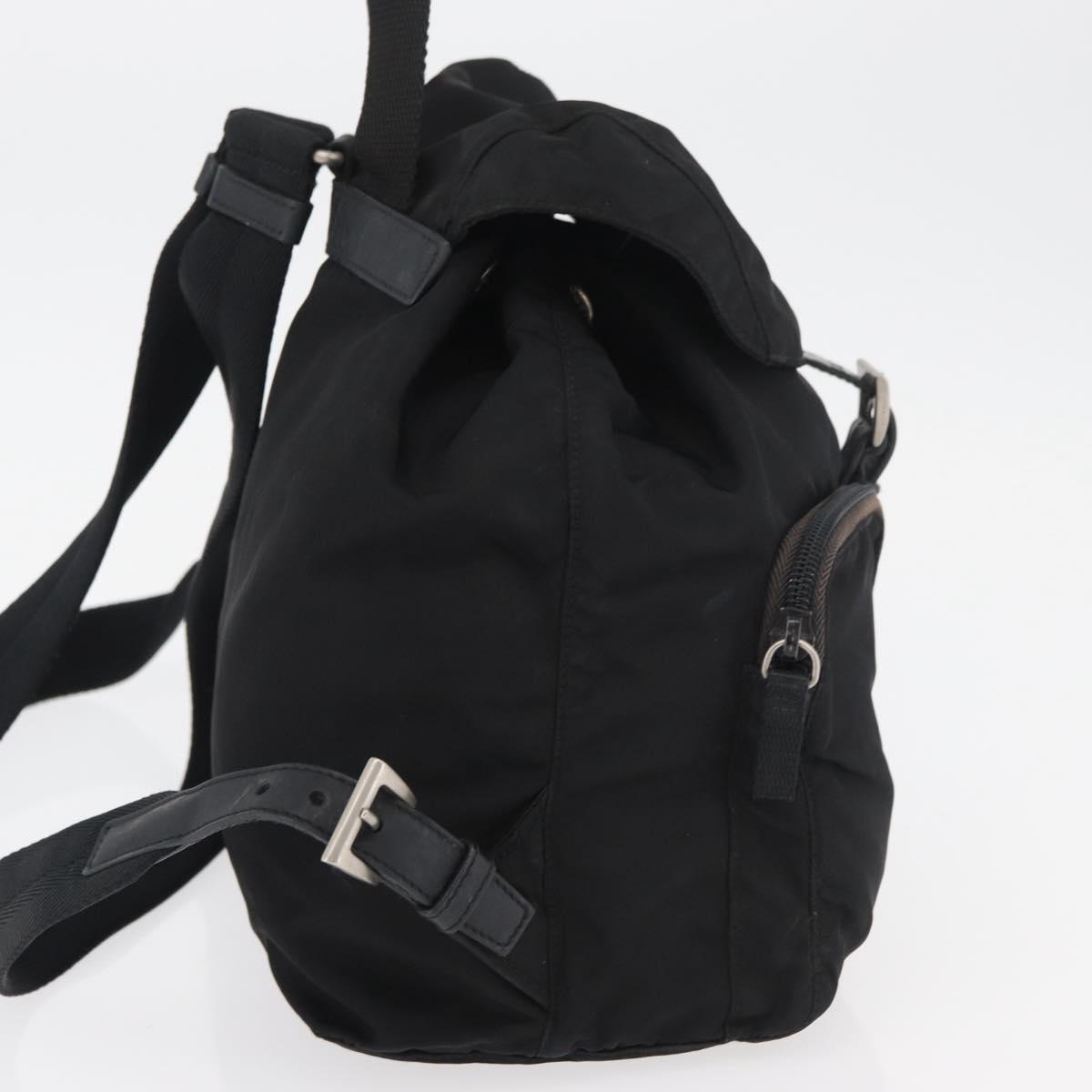 PRADA Backpack Nylon Black Silver Auth 175963