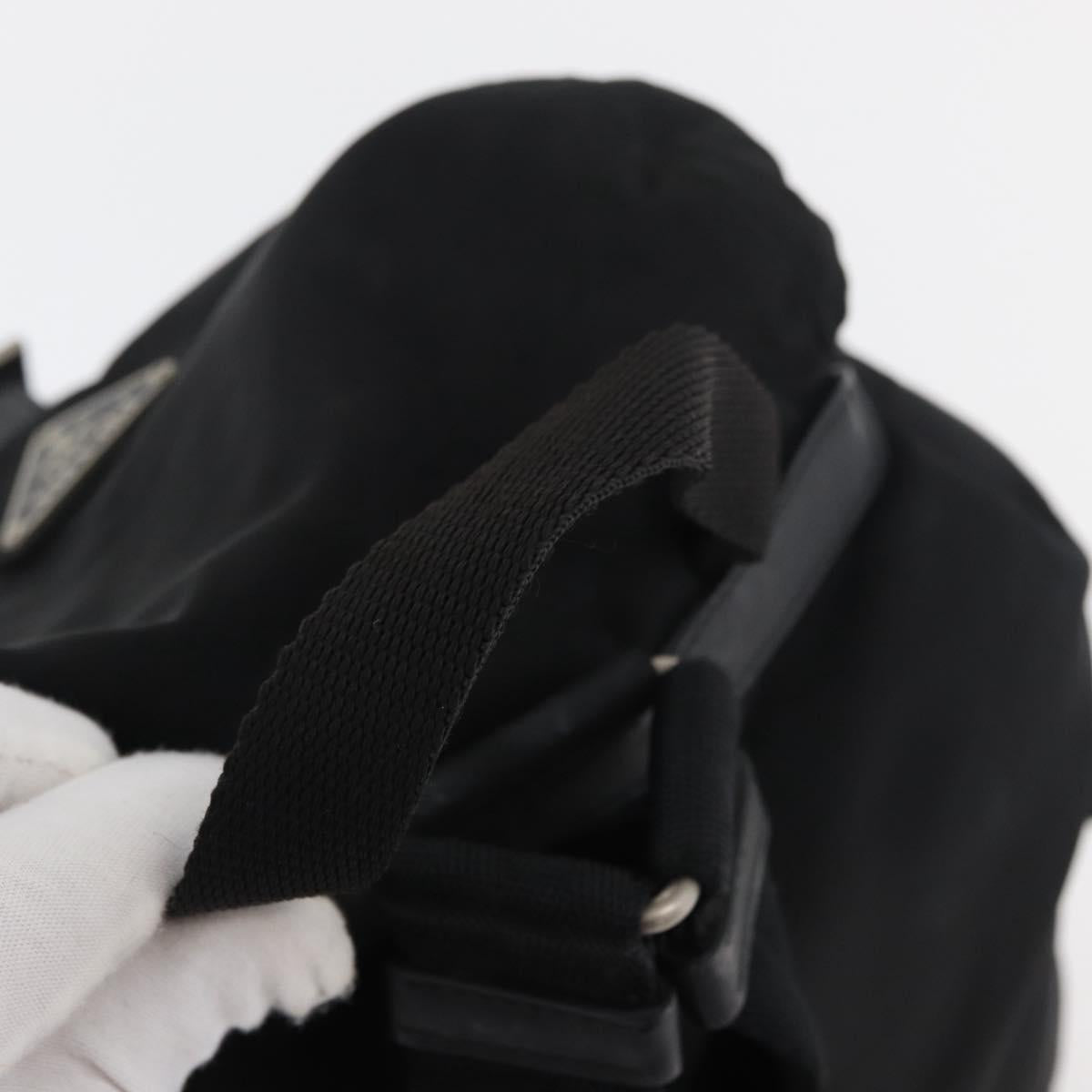 PRADA Backpack Nylon Black Silver Auth 175963