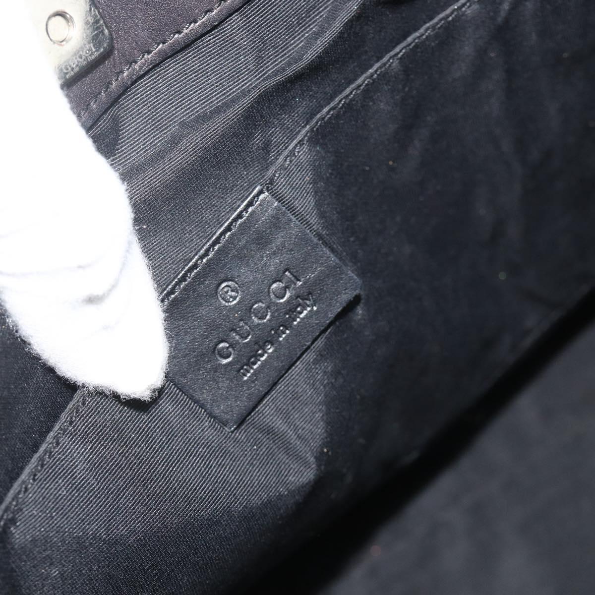 GUCCI GG Canvas Tote Bag Black Silver 36173 1705 Auth 176032
