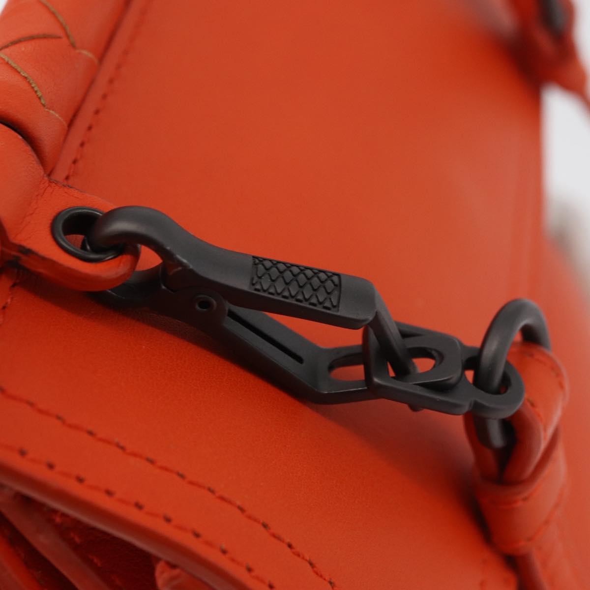 BOTTEGA VENETA INTRECCIATO Shoulder Bag Leather Orange Auth 176058