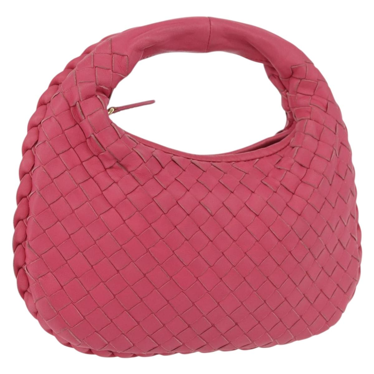 BOTTEGA VENETA INTRECCIATO Hand Pouch Leather Pink 189227 Auth 176060V