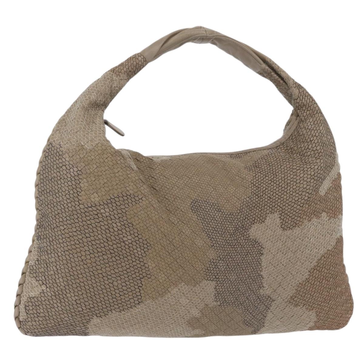 BOTTEGA VENETA INTRECCIATO Hobo Shoulder Bag Leather Gray Auth 176061V