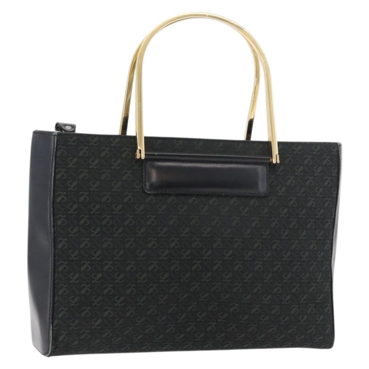 LOEWE Hand Bag Nylon Green Gold Auth 176062A