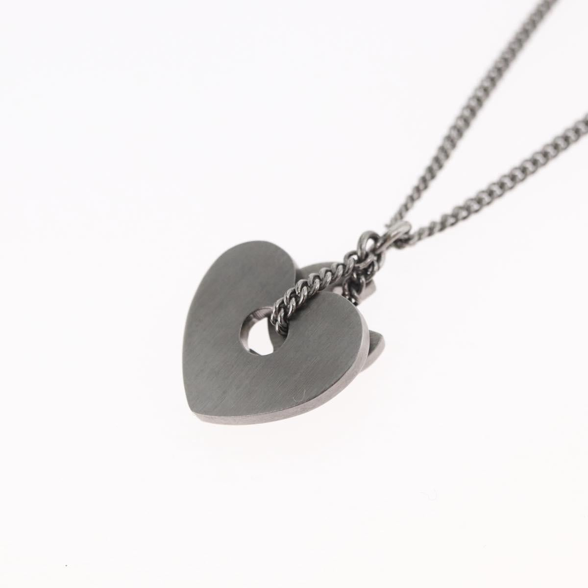 CHANEL COCO Mark Necklace metal Black CC Auth 176078A