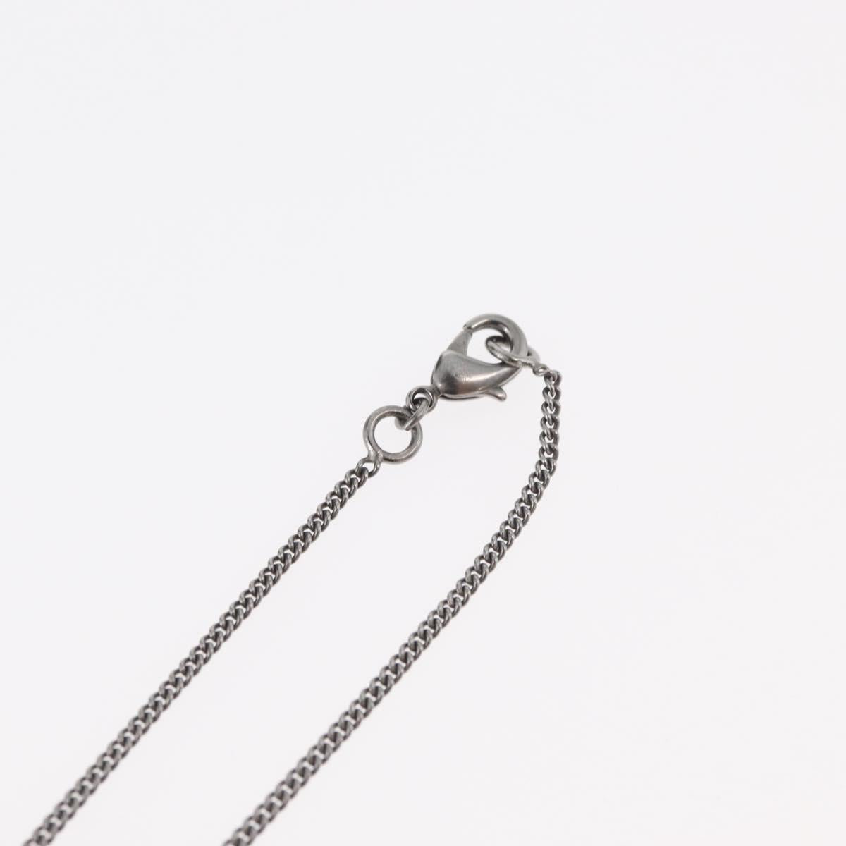 CHANEL COCO Mark Necklace metal Black CC Auth 176078A