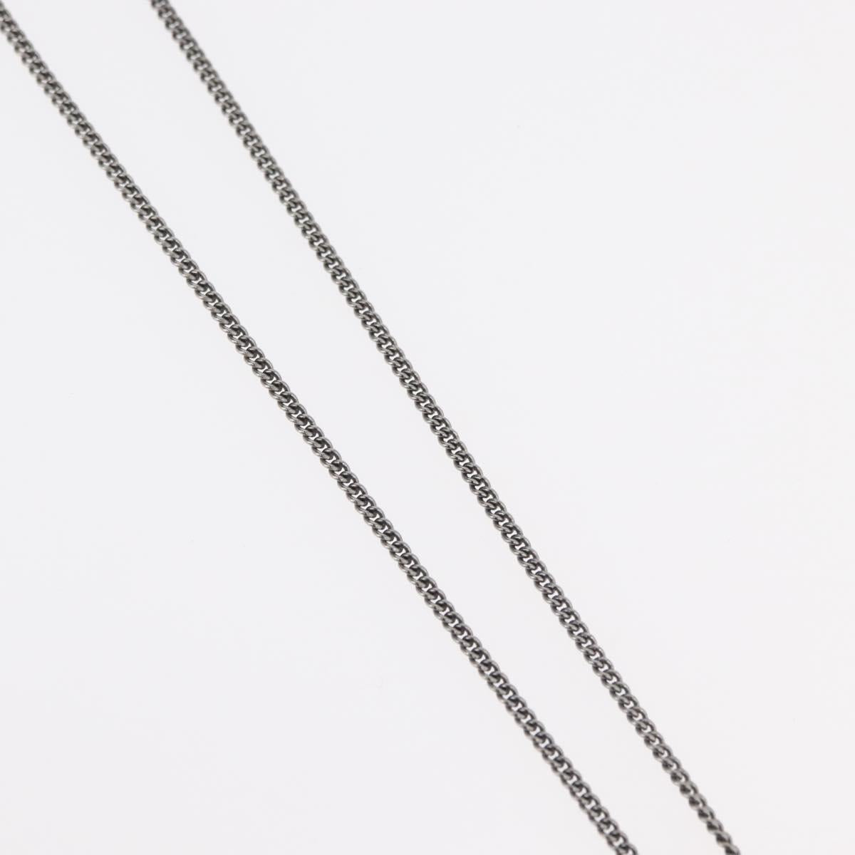 CHANEL COCO Mark Necklace metal Black CC Auth 176078A
