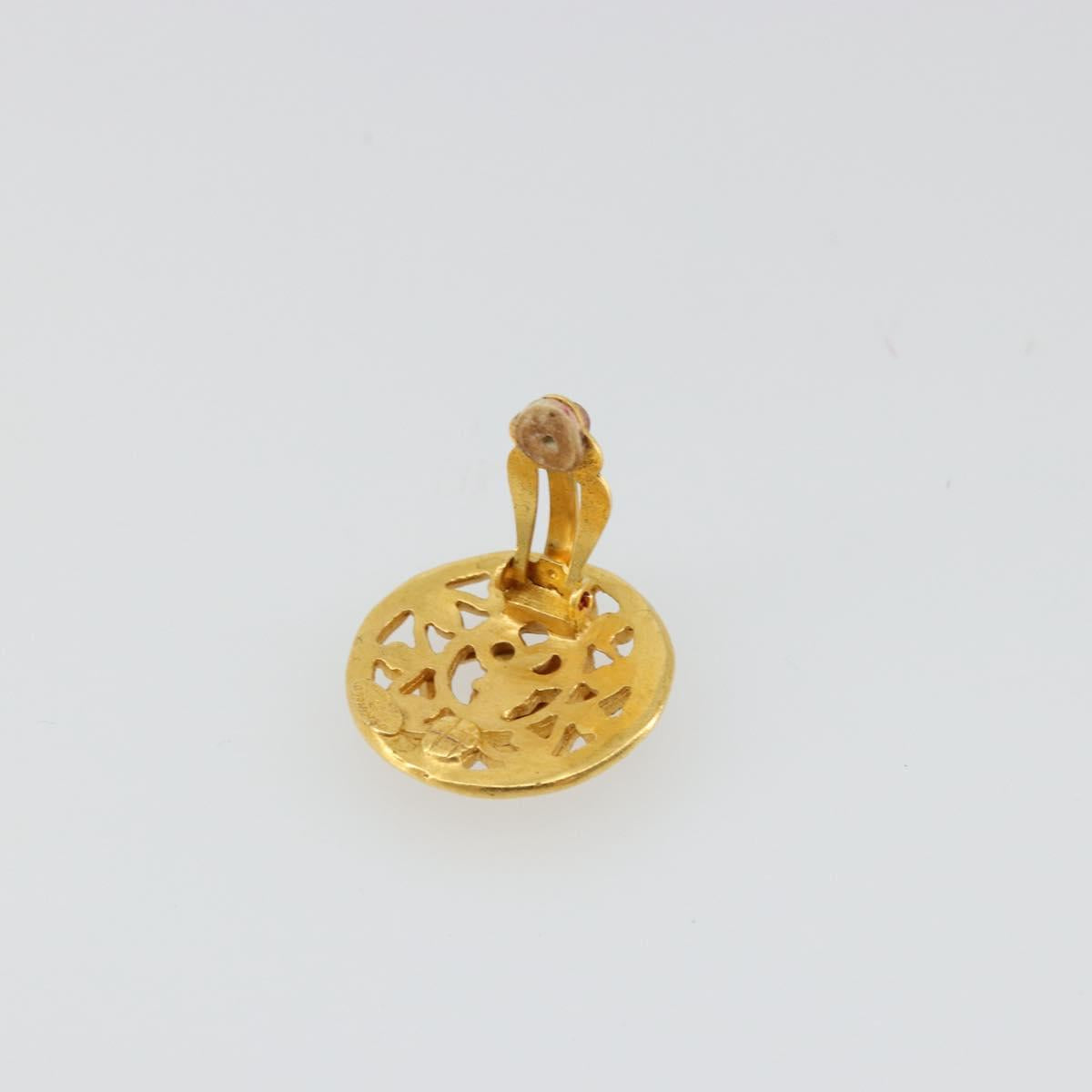 CHANEL COCO Mark Earring metal Gold Tone CC Auth 176079A