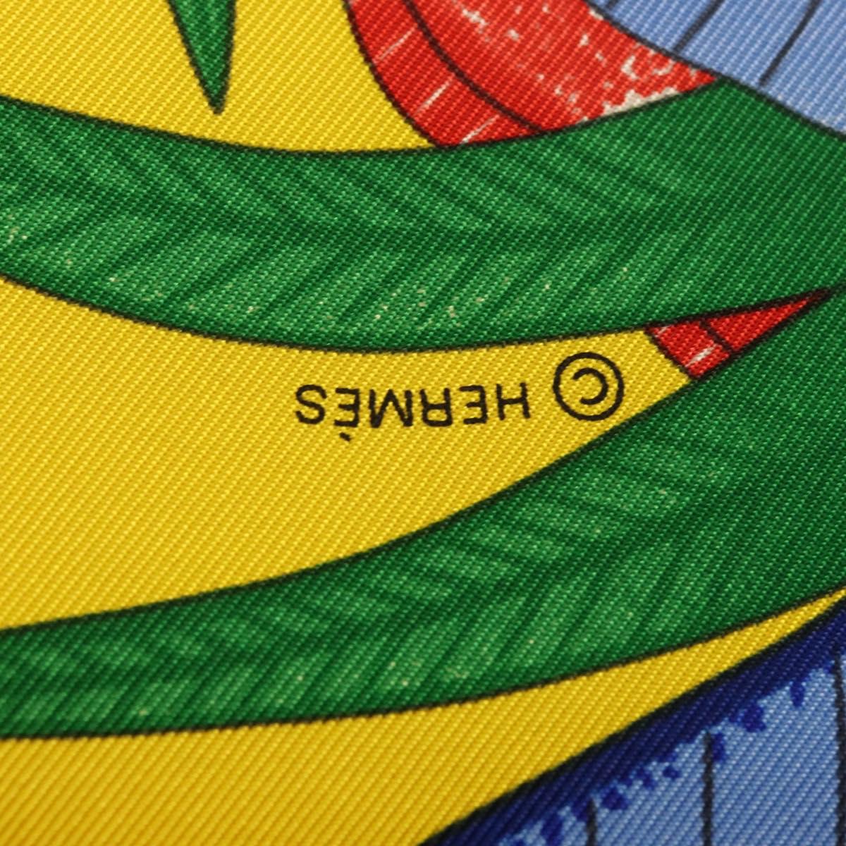 HERMES Carre 90 Scarf ""LA MARCHE DU ZAMBEZE"" Silk Multicolor Auth 176082V