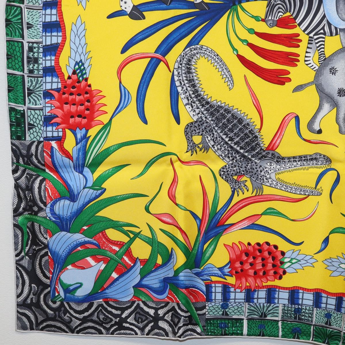 HERMES Carre 90 Scarf ""LA MARCHE DU ZAMBEZE"" Silk Multicolor Auth 176082V