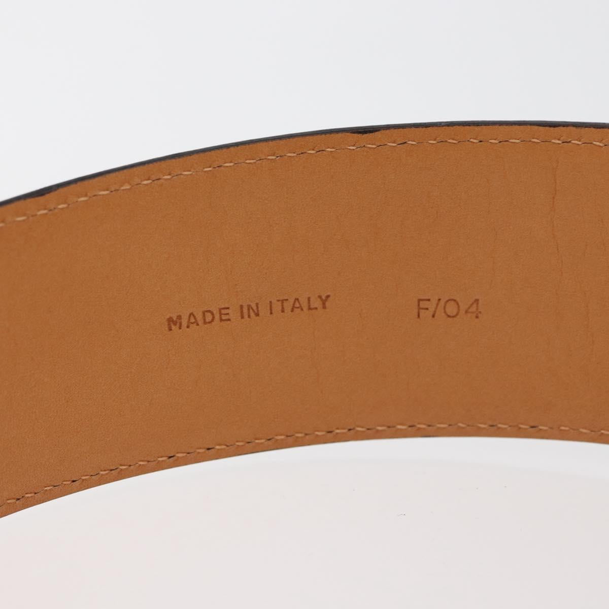 CELINE Triomphe Waist Belt Leather 25.6"" Black Gold Auth 176087A