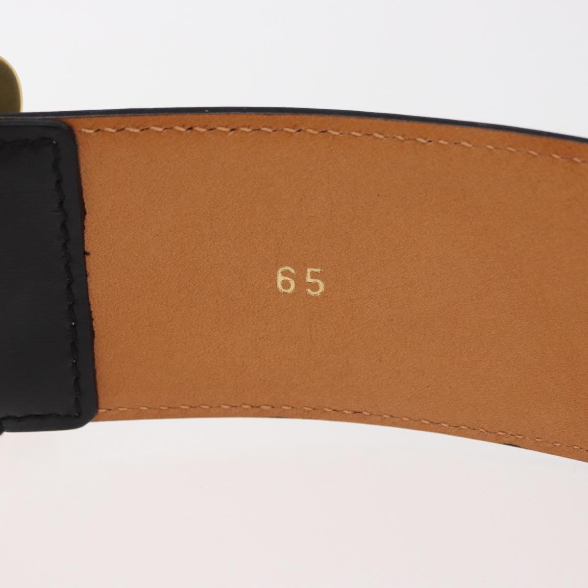 CELINE Triomphe Waist Belt Leather 25.6"" Black Gold Auth 176087A