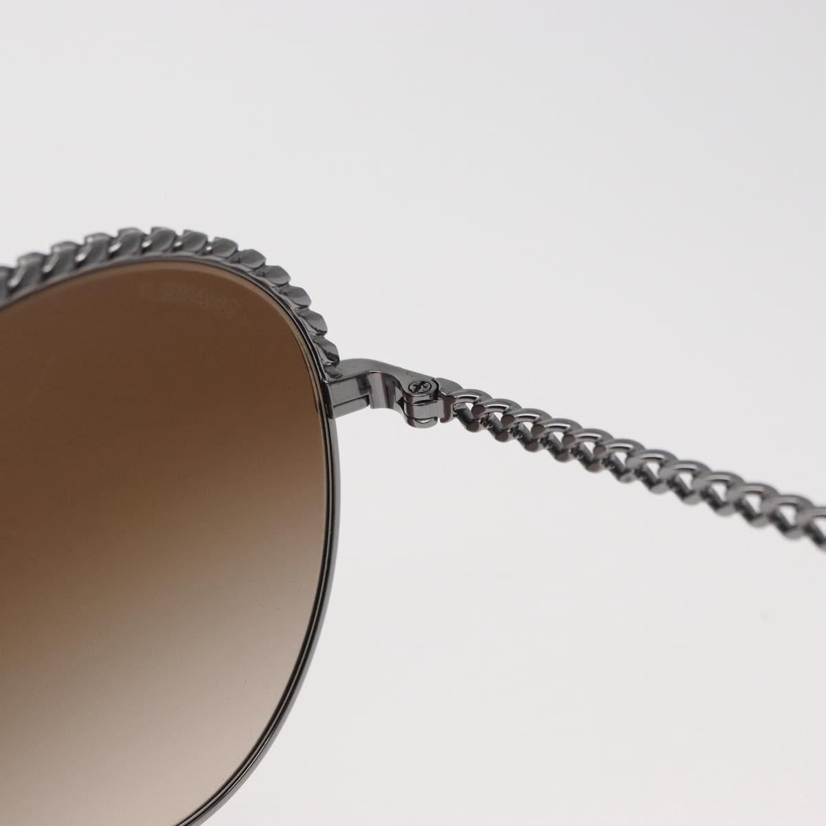 CHANEL Sunglasses metal Silver CC Auth 176091A