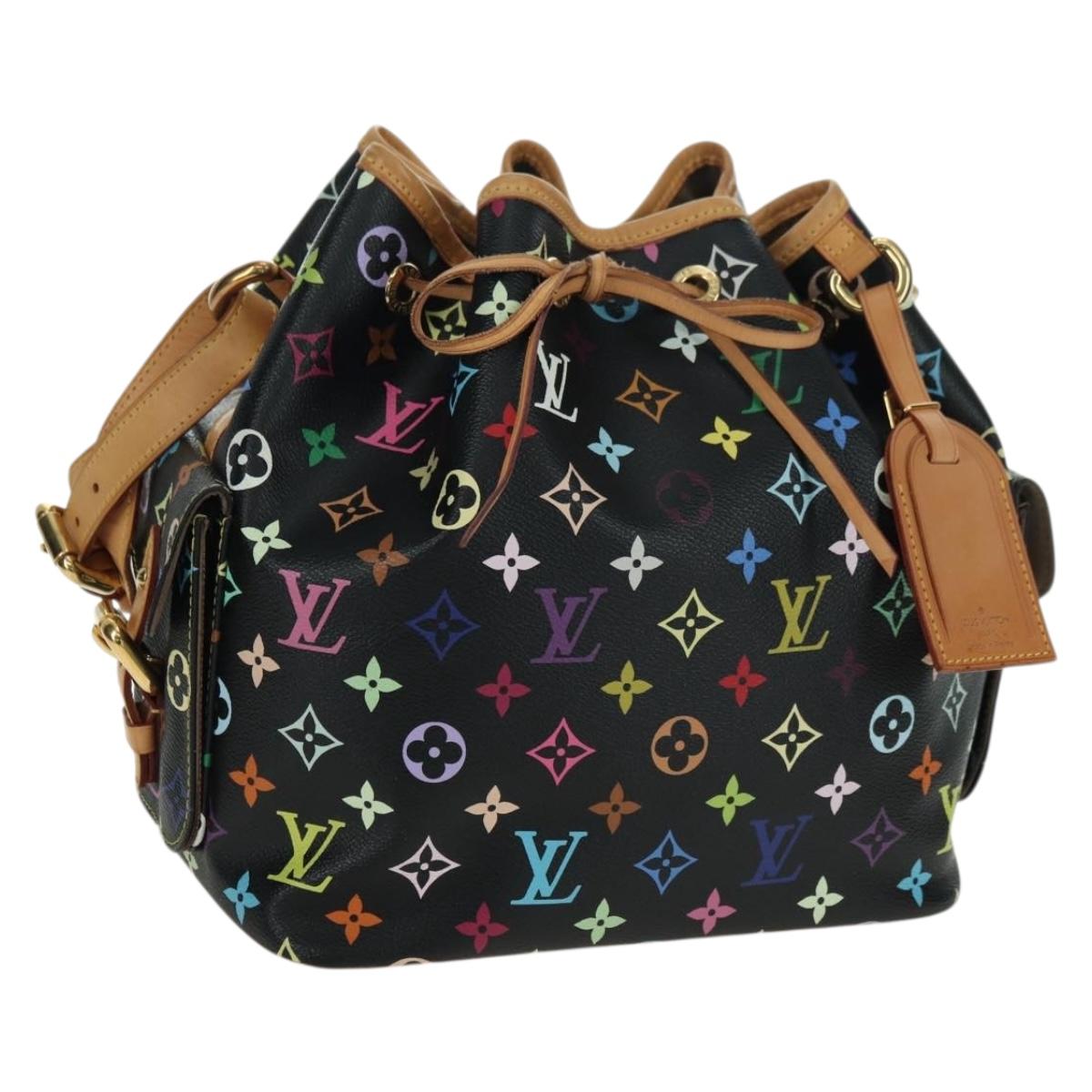 LOUIS VUITTON Monogram Multicolor Petit Noe Bag Black M42230 LV Auth 176094V