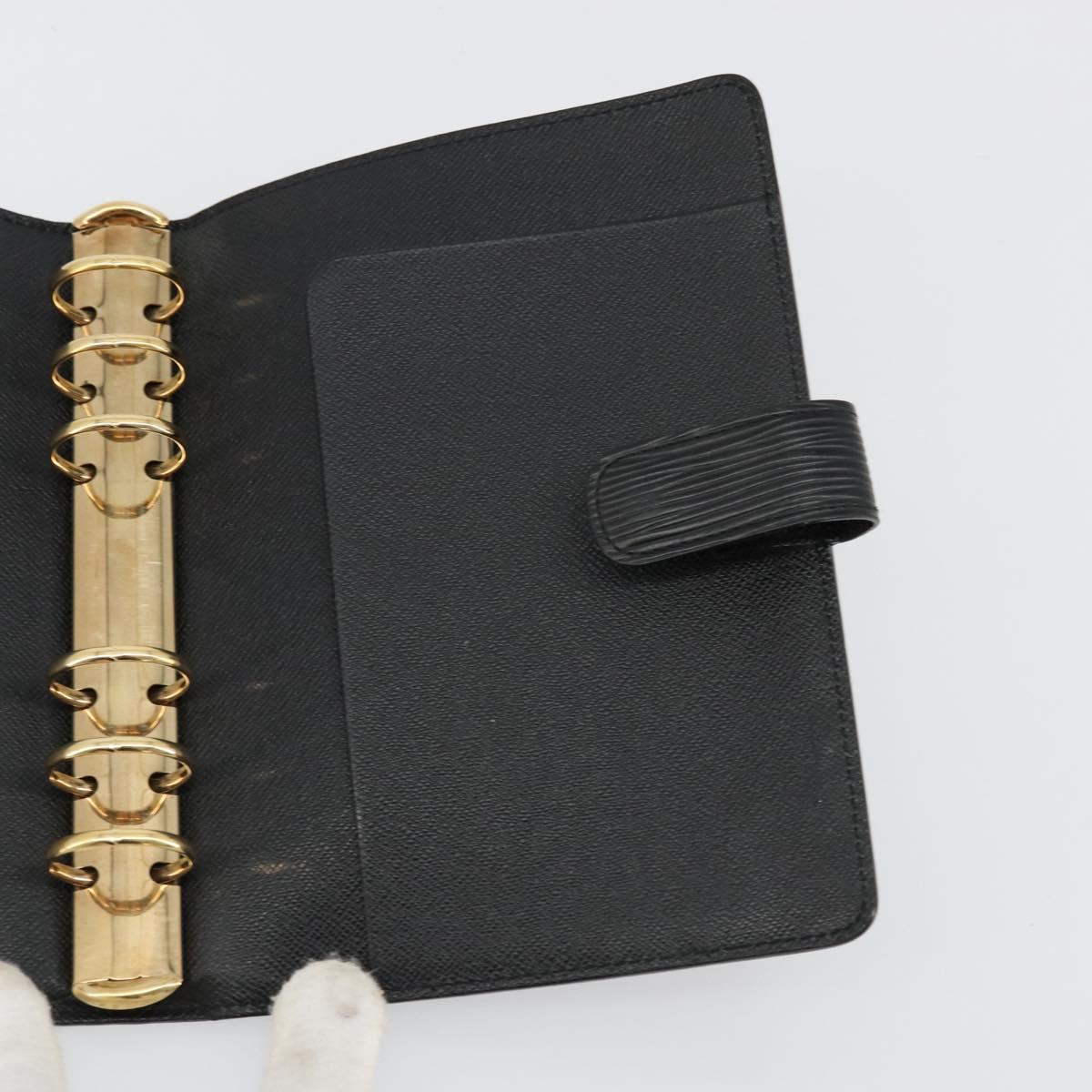 LOUIS VUITTON Epi Agenda MM Day Planner Cover Black R20042 LV Auth 176102A