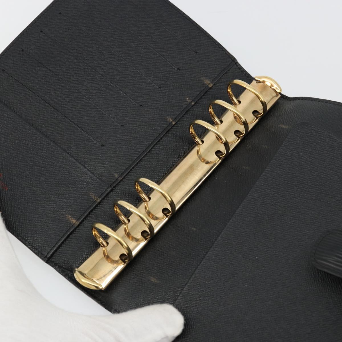 LOUIS VUITTON Epi Agenda MM Day Planner Cover Black R20042 LV Auth 176102A