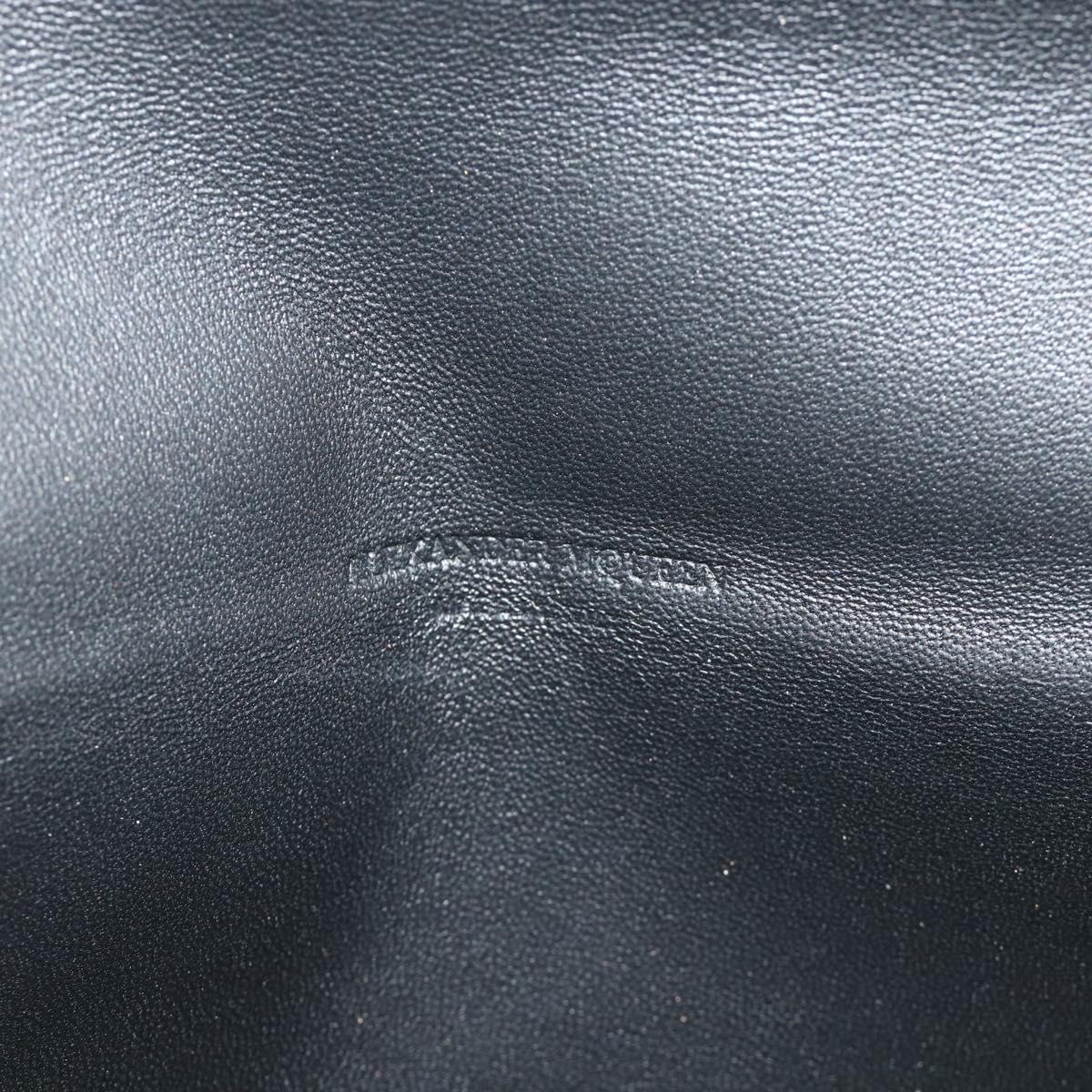 Alexander McQueen Clutch Bag Patent leather Black Silver Auth 176104A