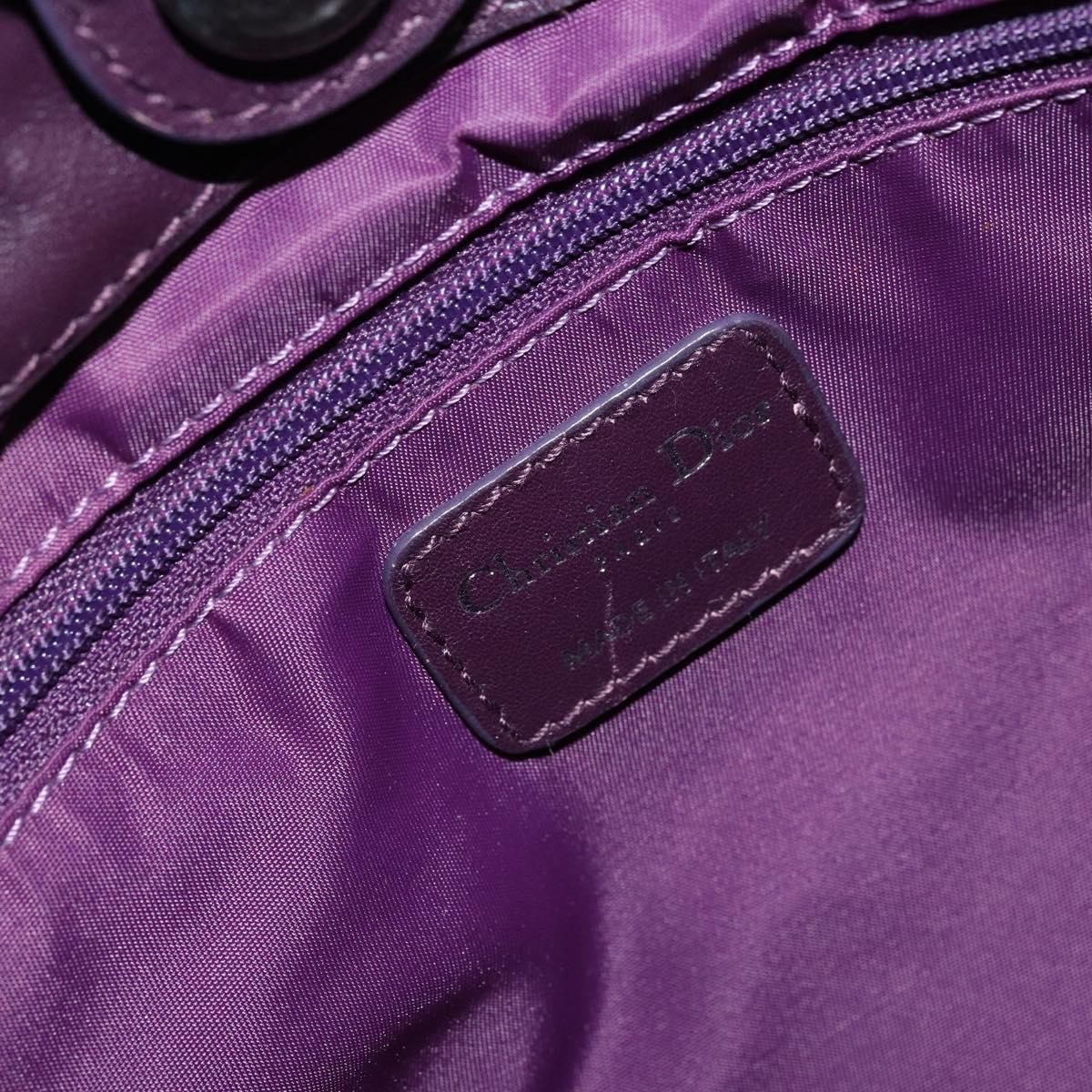 Christian Dior Canage Hand Bag Nylon Purple Silver Auth 176132