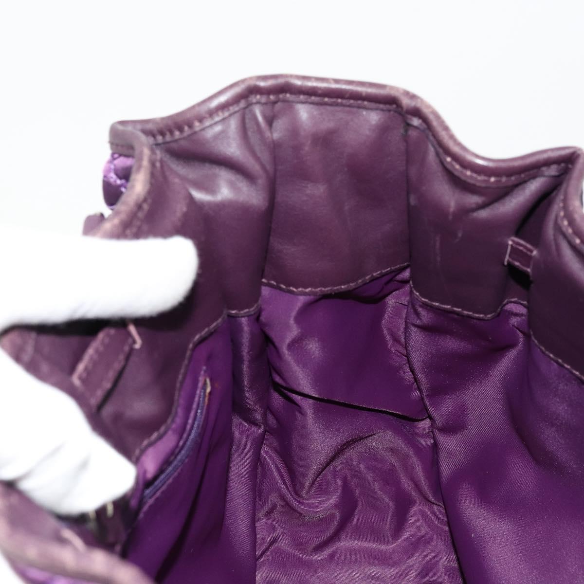Christian Dior Canage Hand Bag Nylon Purple Silver Auth 176132