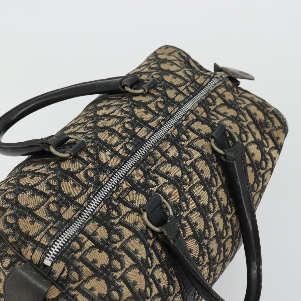 Christian Dior Trotter Canvas Hand Bag Navy Silver Auth 176139