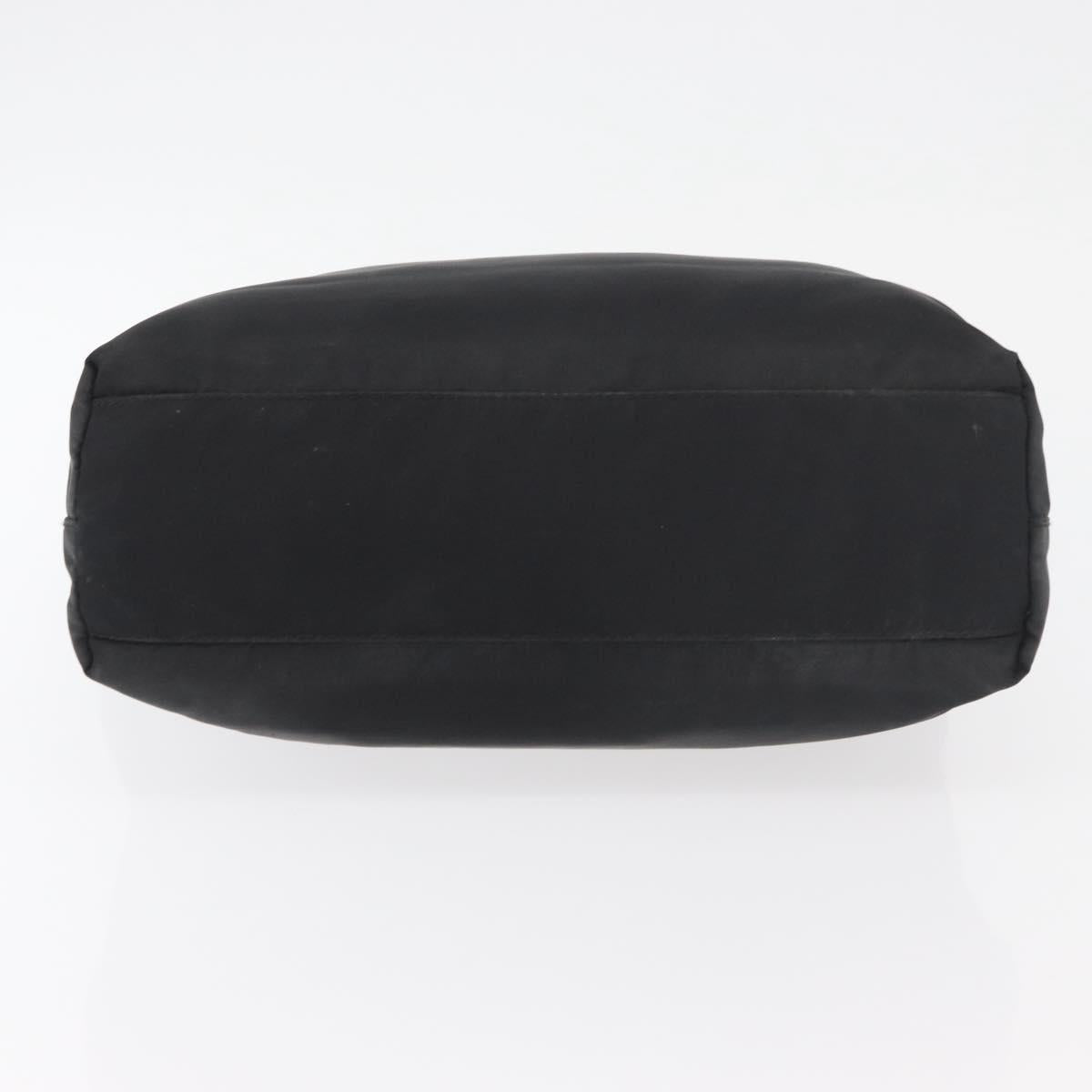 PRADA Hand Bag Nylon Black Silver Auth 176163