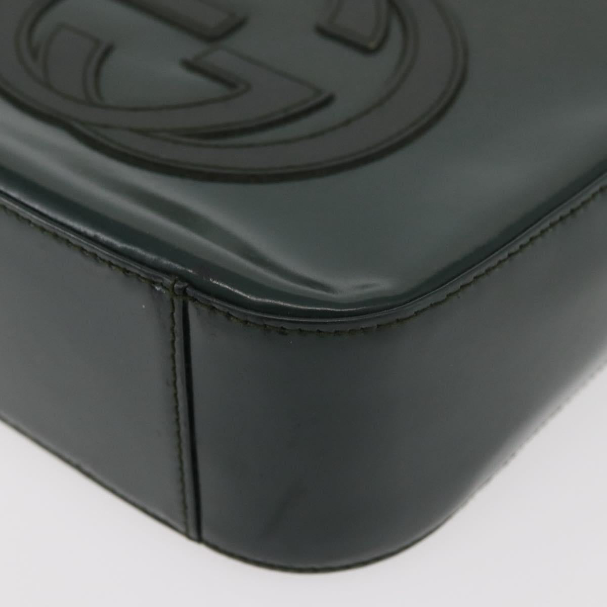 GUCCI Hand Bag Patent leather Green Silver 007 2046 2049 Auth 176177