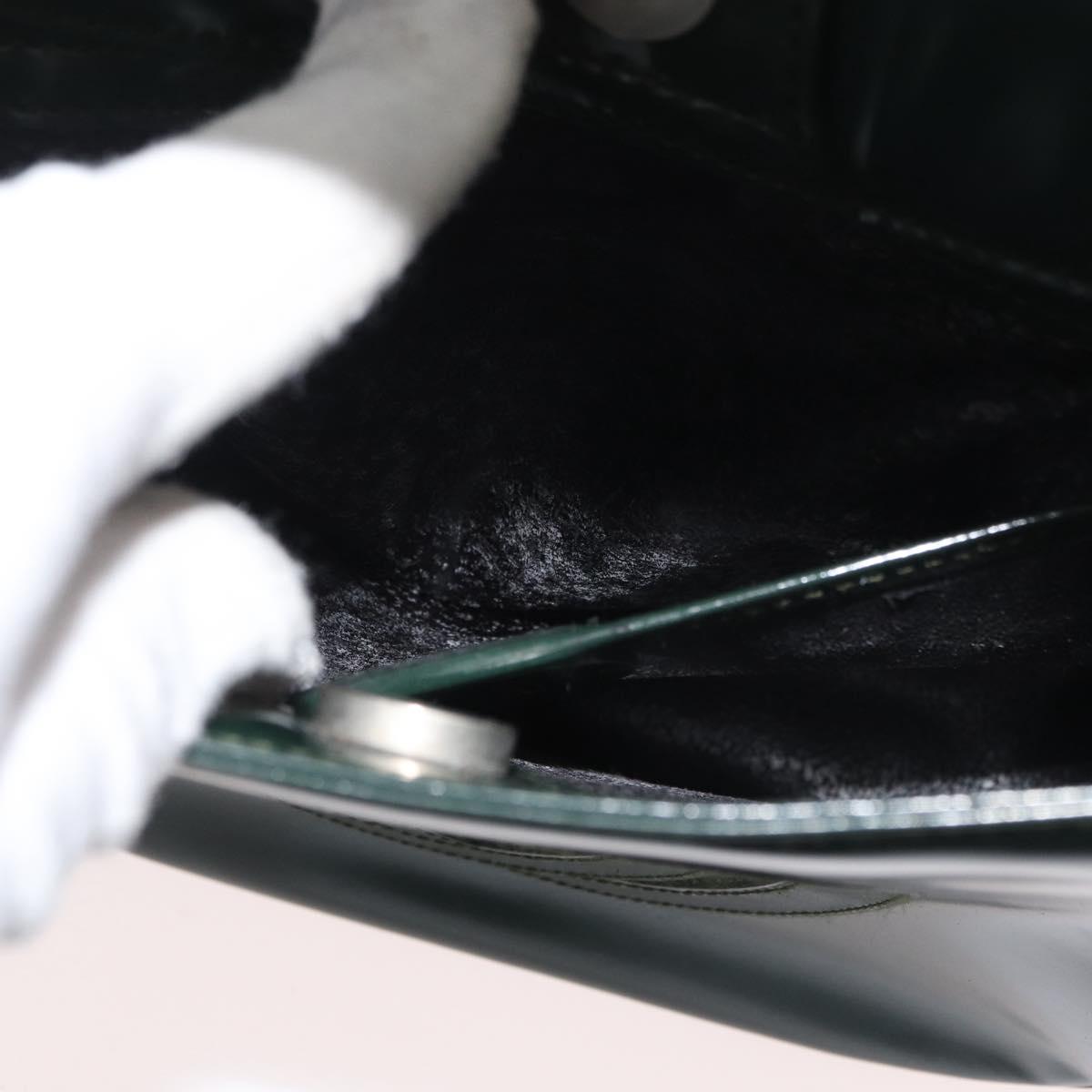 GUCCI Hand Bag Patent leather Green Silver 007 2046 2049 Auth 176177