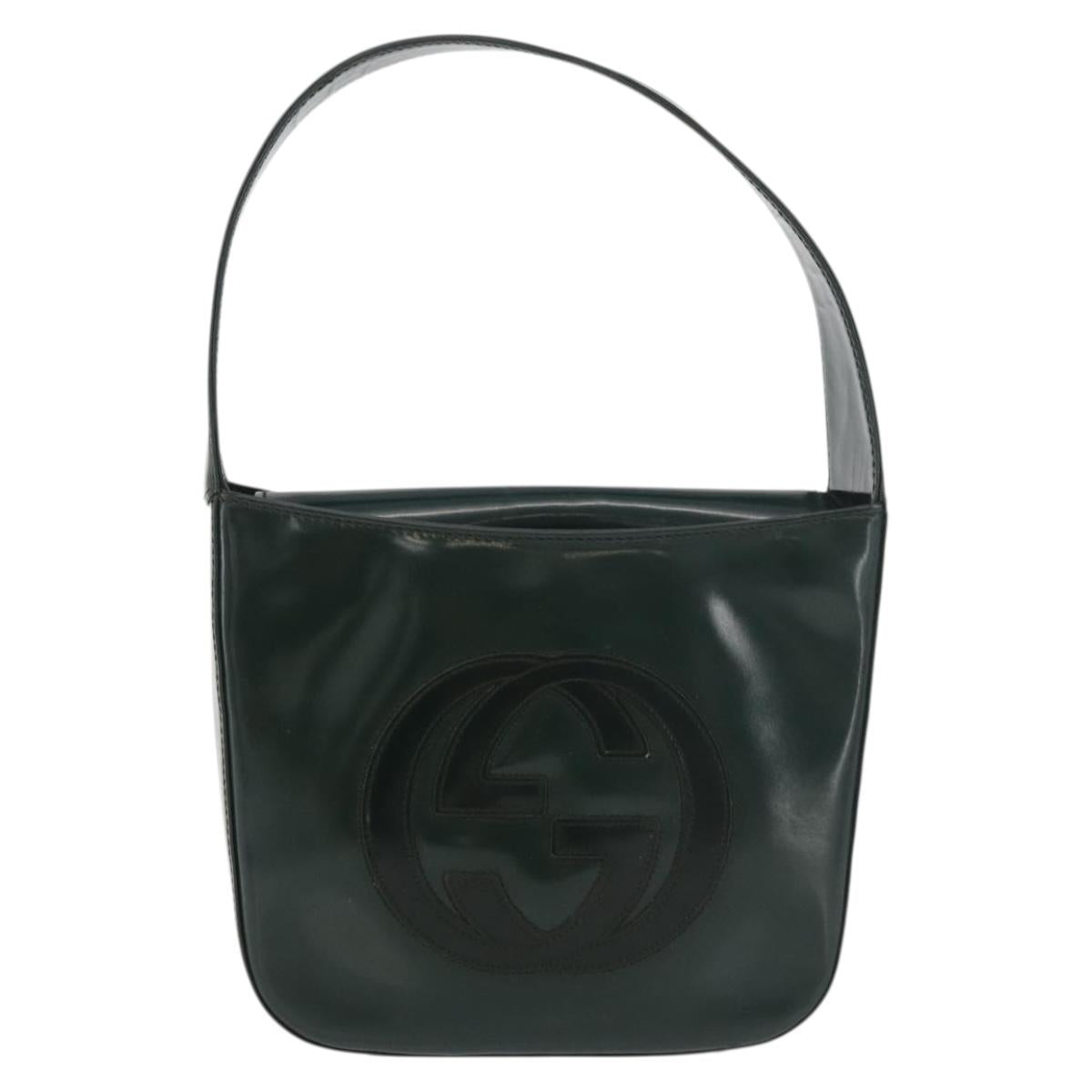 GUCCI Hand Bag Patent leather Green Silver 007 2046 2049 Auth 176177