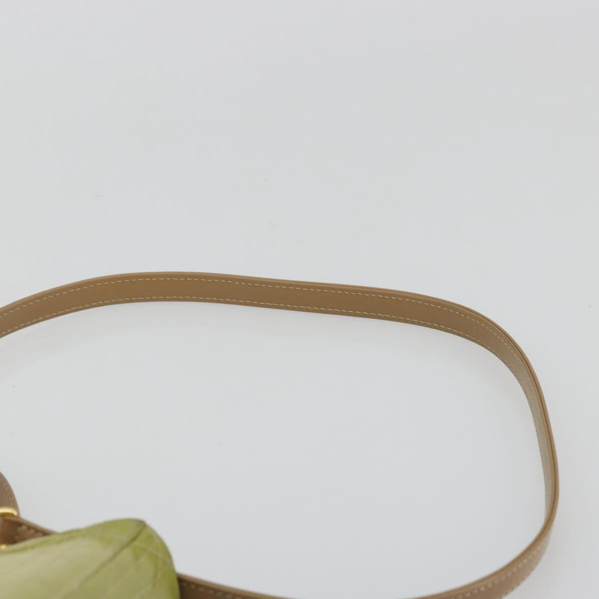 Christian Dior Canage Hand Bag Nylon 2way Green Gold Auth 176178
