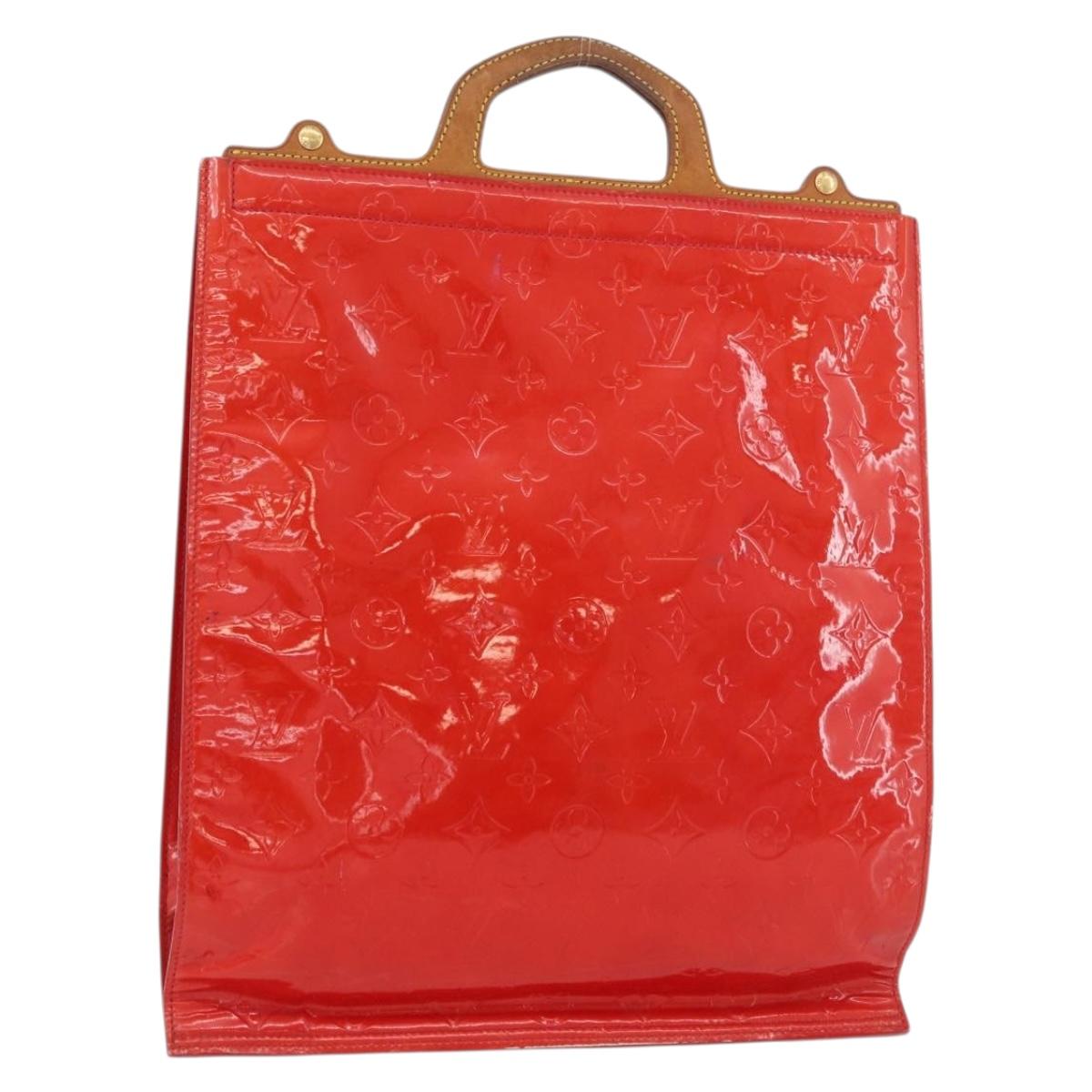 LOUIS VUITTON Monogram Vernis Stanton Tote Bag Red M91078 LV Auth 176180